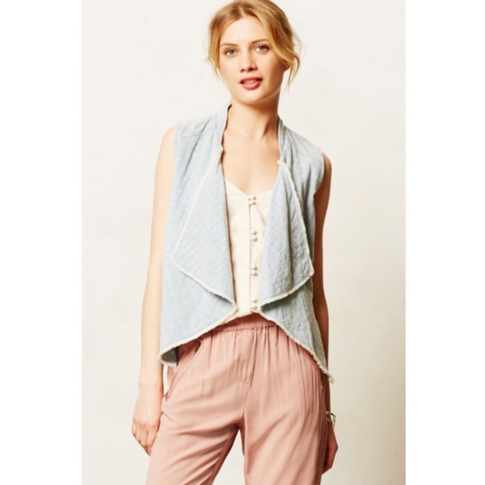 Anthropologie chambray denim vest nwt by Hei Hei